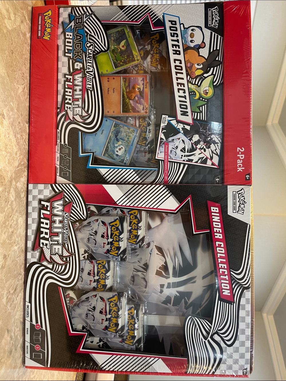Pokemon Red Black White Binder & Poster Collection Pack white flare